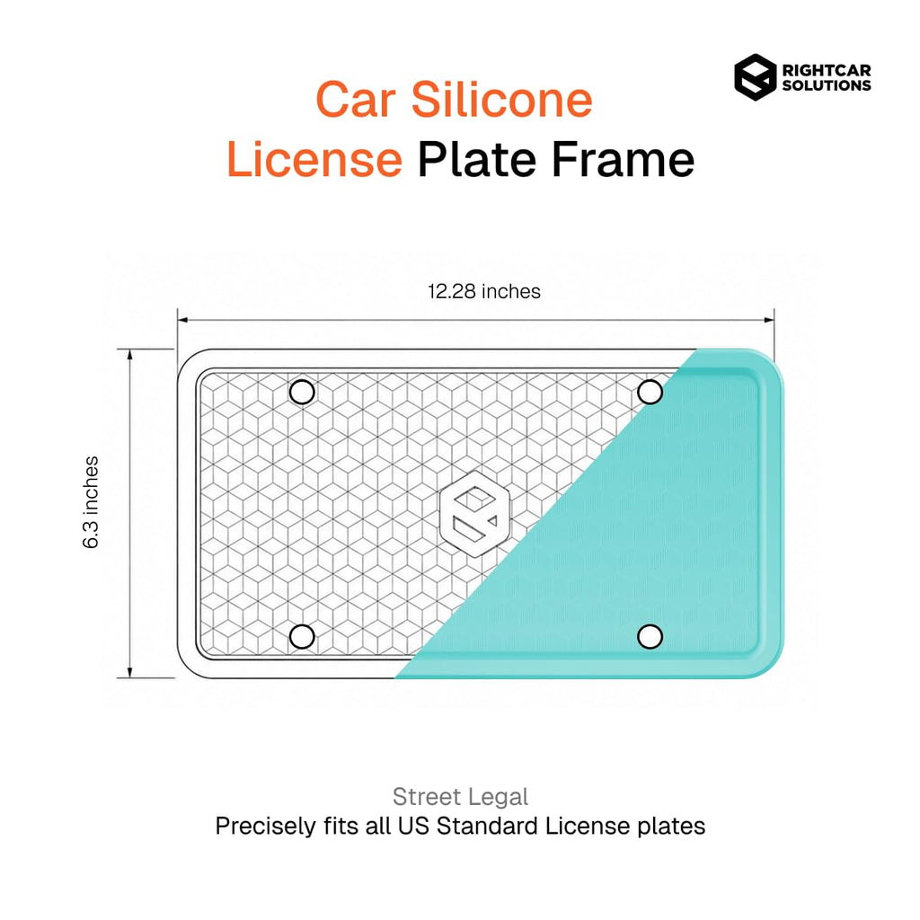 Rightcar Solutions Silicone License Plate Frame, Black (1 Pack)
