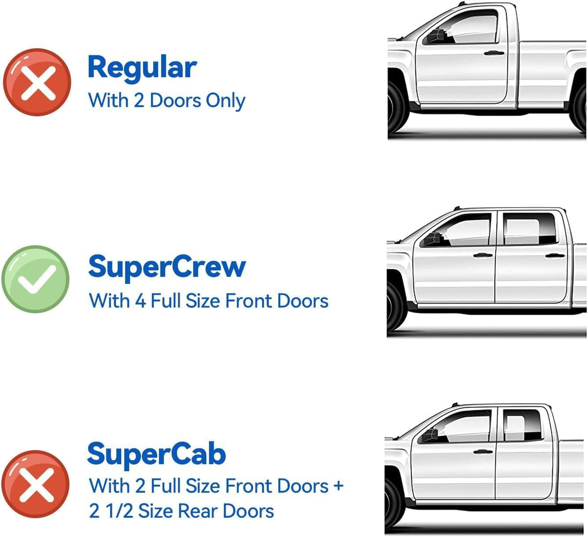 Window Visors Rain Guards for 2015-2026 Ford F150 Crew/SuperCrew Cab