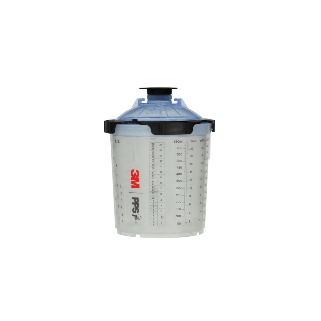 3M 26000 PPS 2.0 Spray Gun Cup, Lids and Liners Kit, Standard, 200-Micron Filter, 22 Ounces, BLACK,SILVER