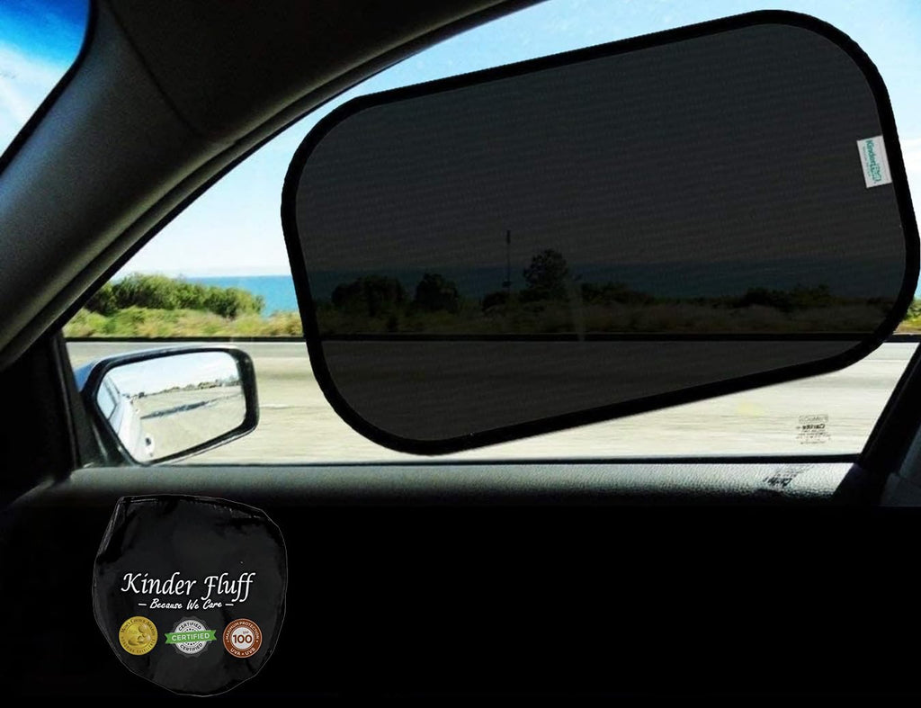Car Window Shades - Certified 99.79% UVA & 99.95% UVB Sun Protection