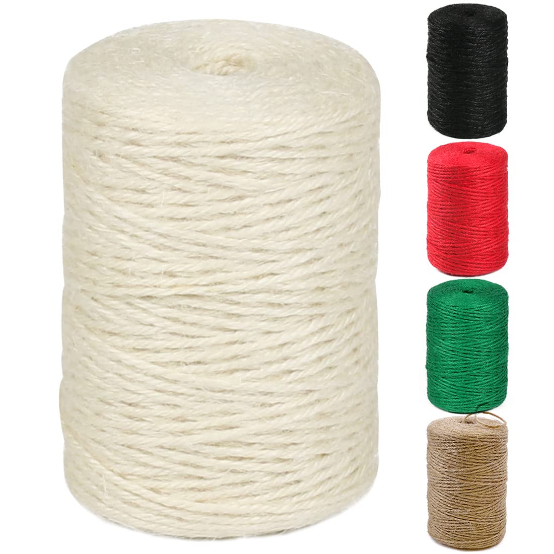 PerkHomy Natural Jute Twine 600 Feet Long Twine String for Crafts Gift Wrapping Packing Gardening Crochet Knitting Macrame Decor (Brown 2mm * 600feet)