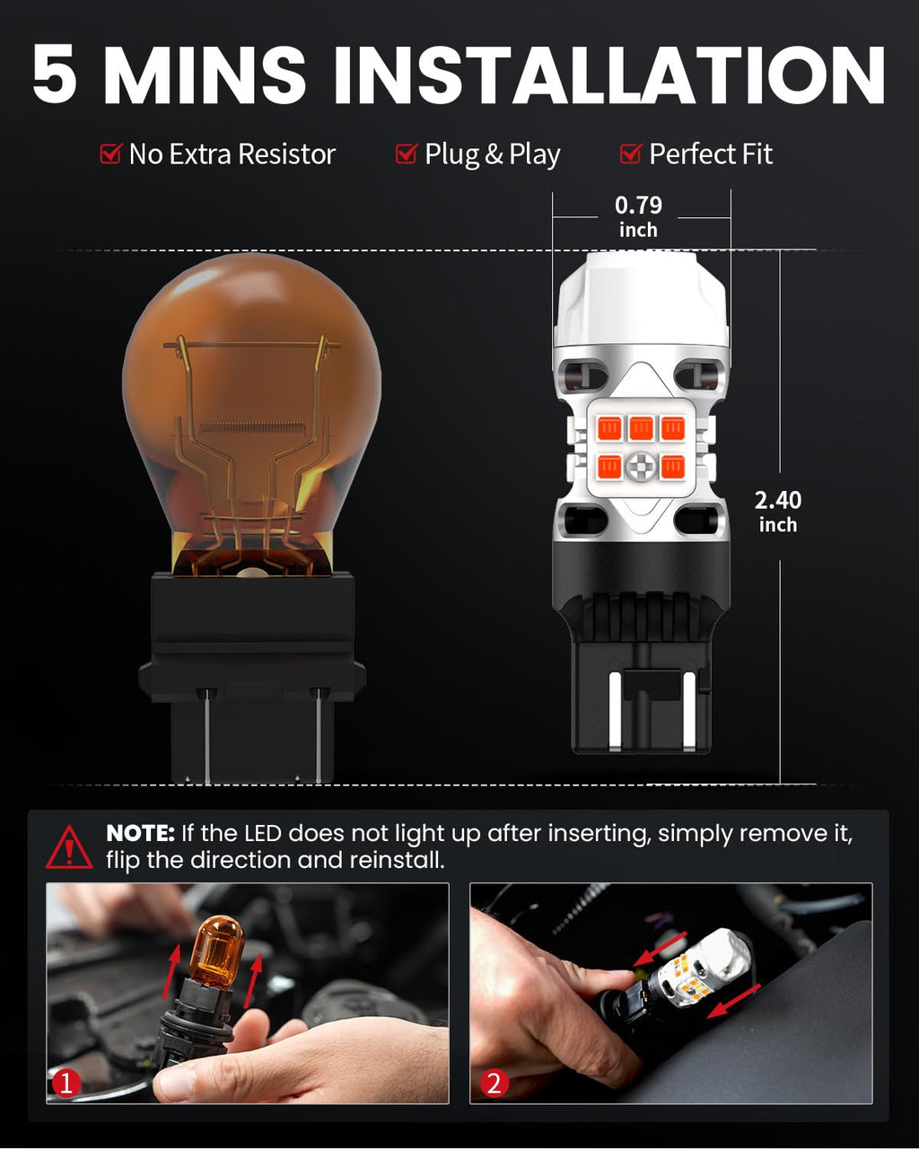 LASFIT 921 LED Bulb Reverse Lights, 912 T15 Back Up Light CANBUS Error Free W16W 906 Reversing Bulb 904 916 6000K Xenon White New Upgrade Design, Plug and Play (Pack of 2)