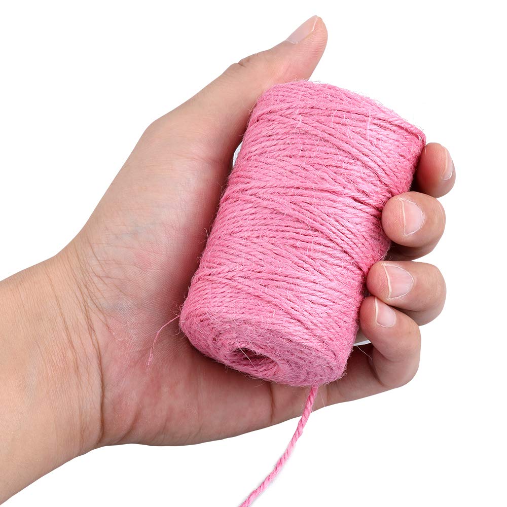 KINGLAKE Natural Jute Twine String 656 Feet 2mm Twine for Crafts Gift Wrapping Christmas Packing String for Arts Decoration, Wedding, Gardening
