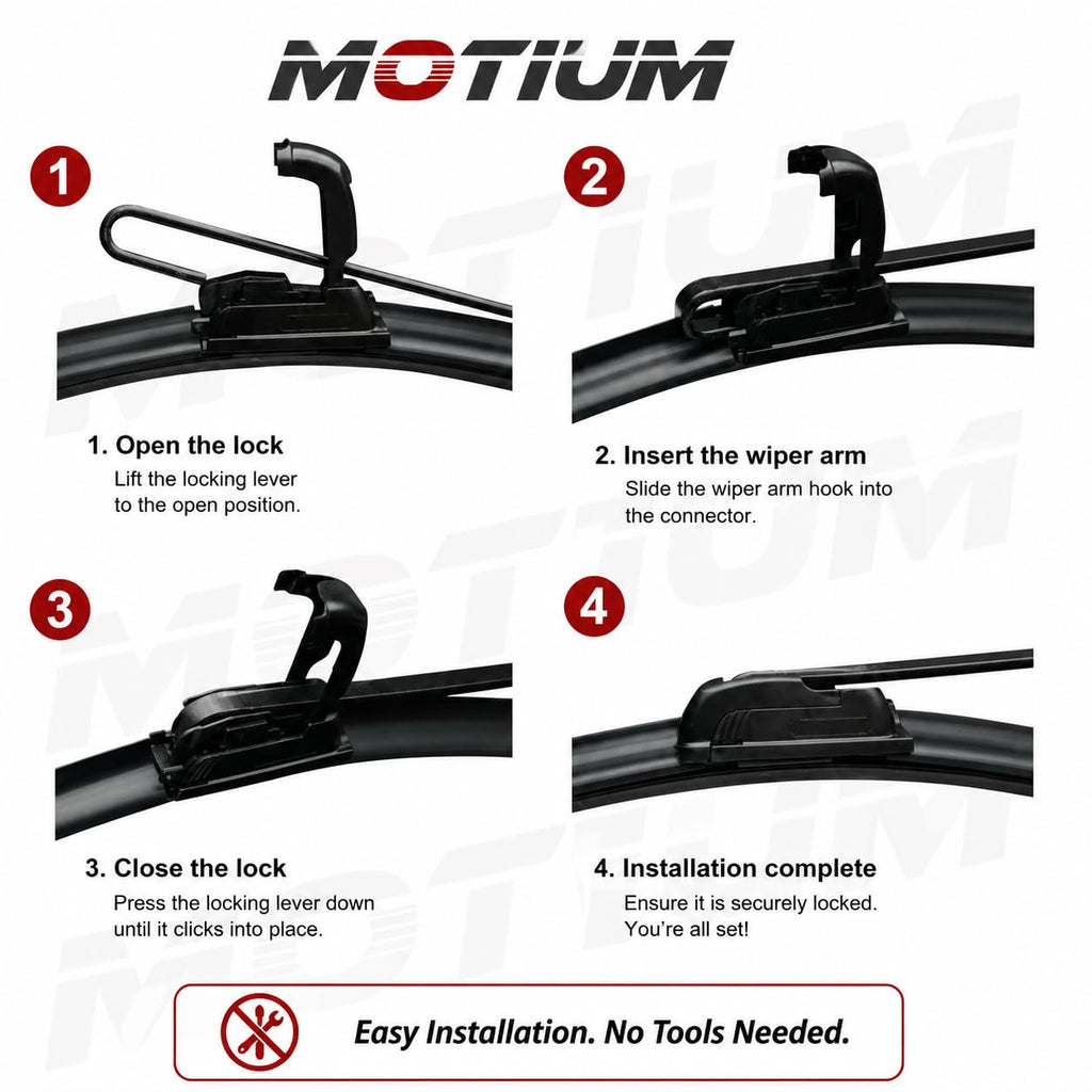 MOTIUM Windshield Wiper Blades 22"+22", All-Season, Set of 2