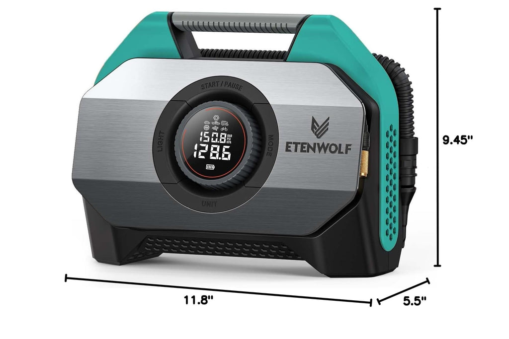 ETENWOLF VORTEX S6 Tire Inflator Portable Air Compressor, Cordless Air Pump
