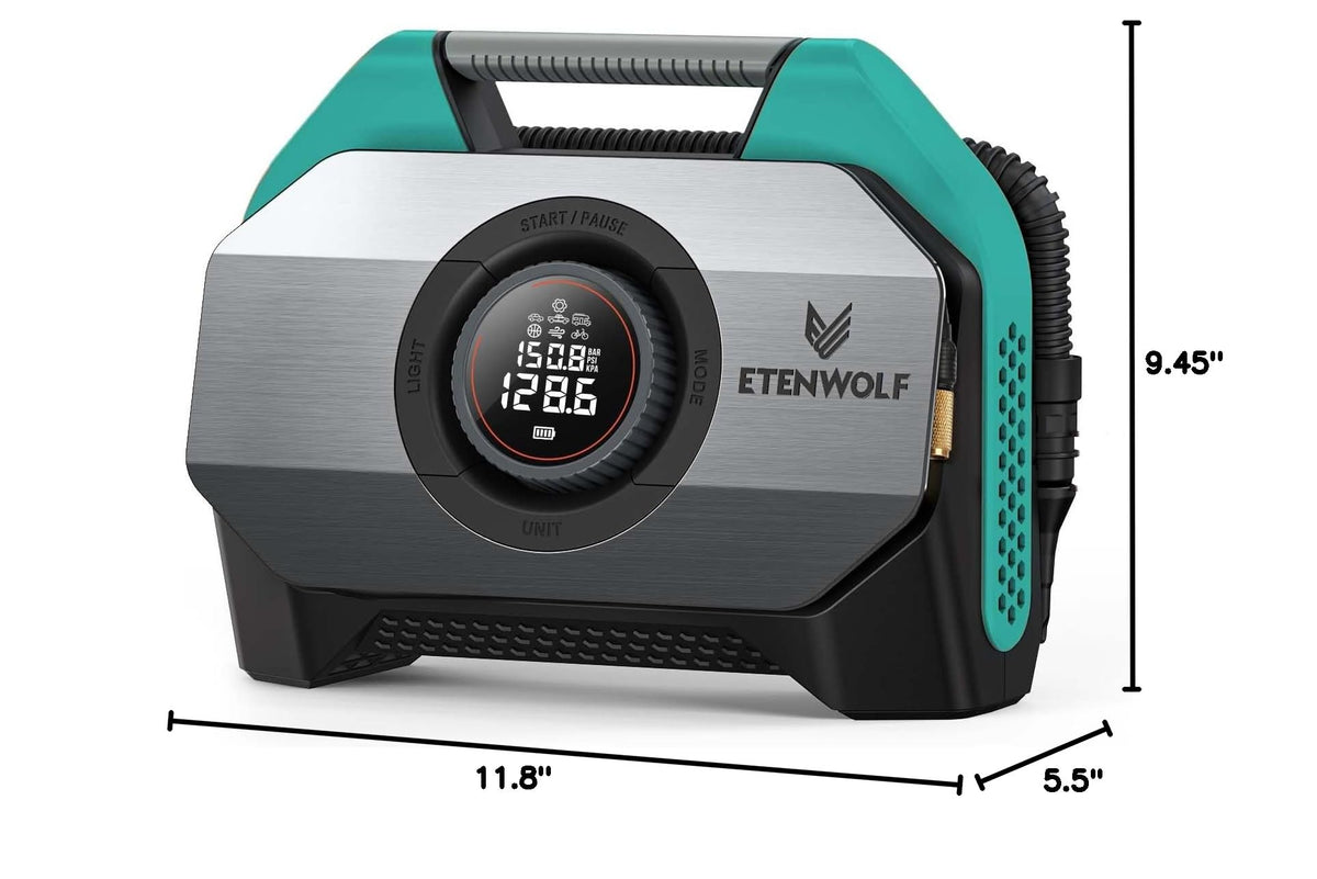 ETENWOLF VORTEX S6 Tire Inflator Portable Air Compressor, Cordless Air Pump