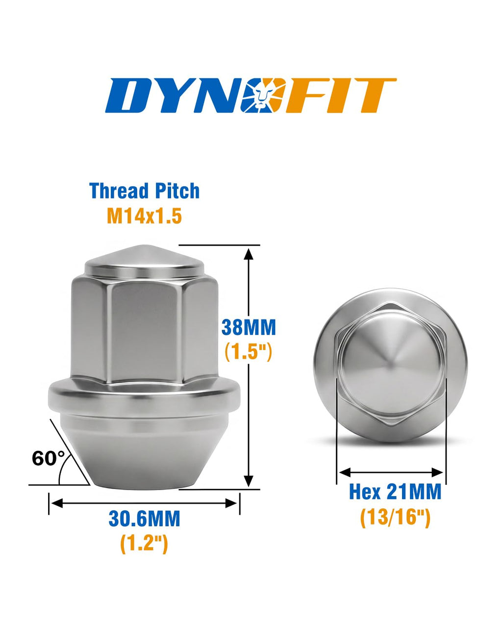 dynofit 24pcs 14x1.5 OEM/Stock Lug Nuts for 2015-2026 Expedition/F-150, M14-1.5 One-Piece Design Factory Chrome Wheel Lugnuts for Lincoln 2015-2026 Navigator, 21mm Hex Anti-Rusting Updated