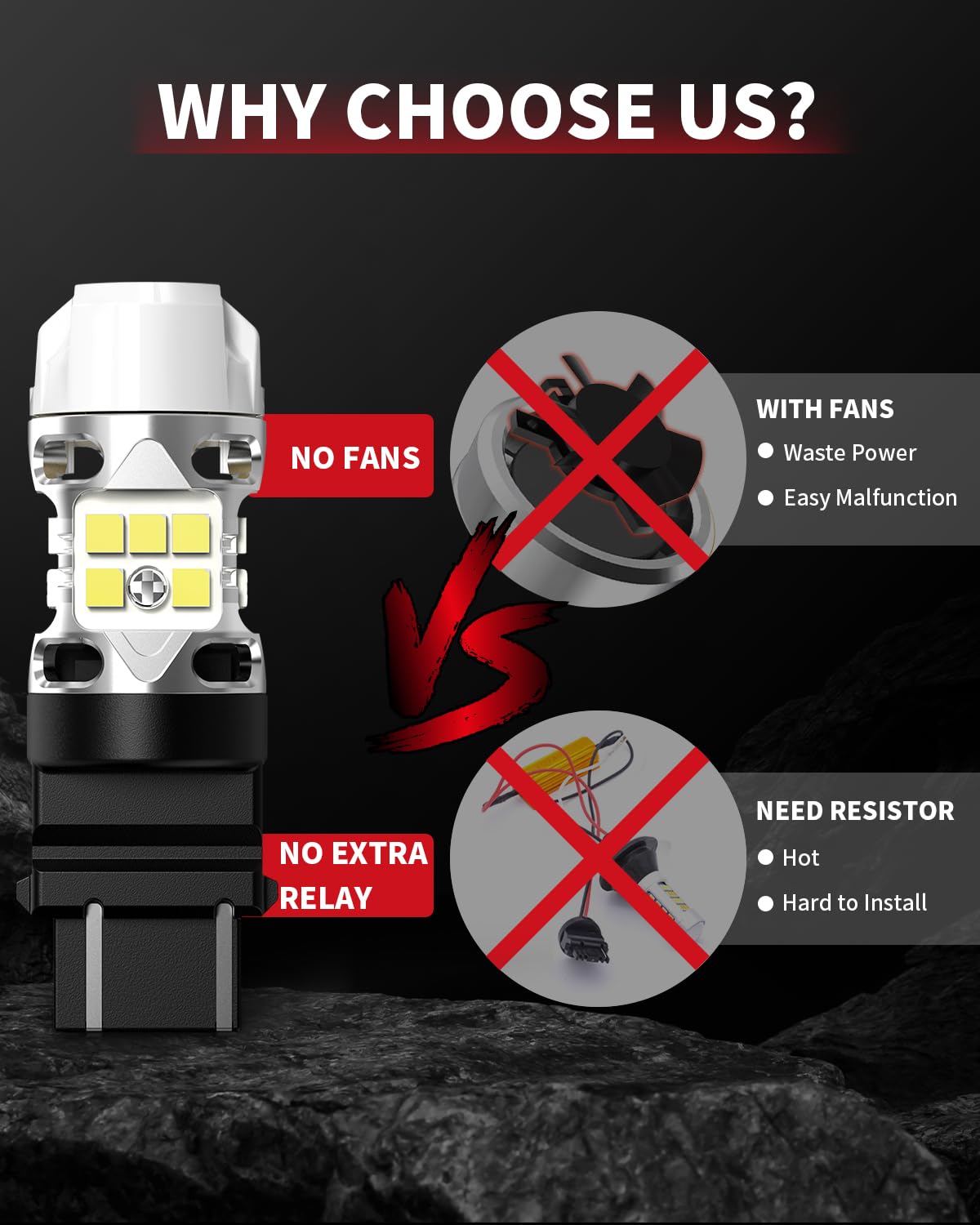 LASFIT 921 LED Bulb Reverse Lights, 912 T15 Back Up Light CANBUS Error Free W16W 906 Reversing Bulb 904 916 6000K Xenon White New Upgrade Design, Plug and Play (Pack of 2)