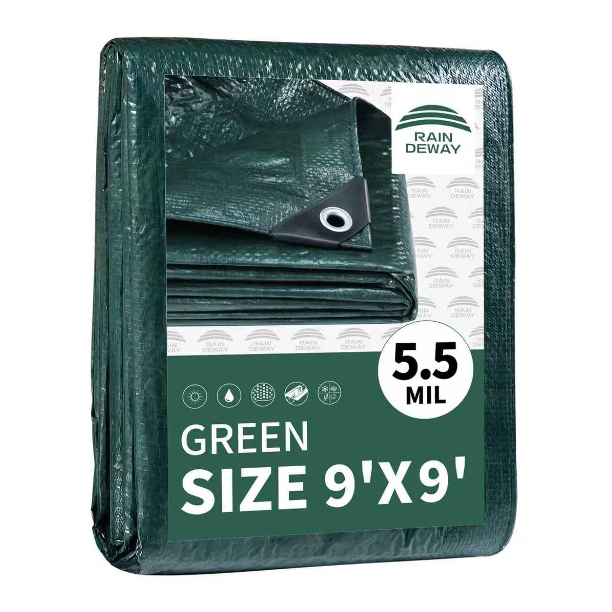 RAINDEWAY Tarps 8x10Ft 5.5 Mil Multipurpose Waterproof Poly Tarp Cover
