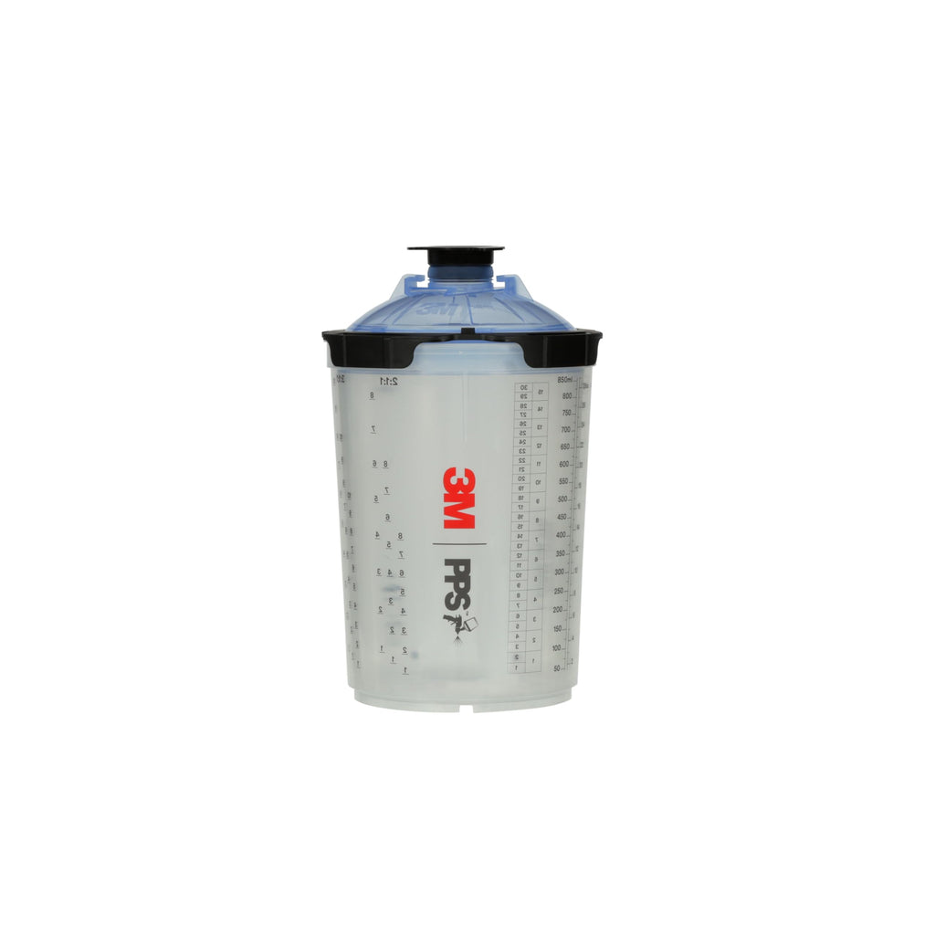 3M 26000 PPS 2.0 Spray Gun Cup, Lids and Liners Kit, Standard, 200-Micron Filter, 22 Ounces, BLACK,SILVER