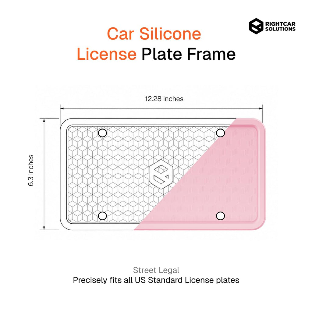 Rightcar Solutions Silicone License Plate Frame, Black (1 Pack)