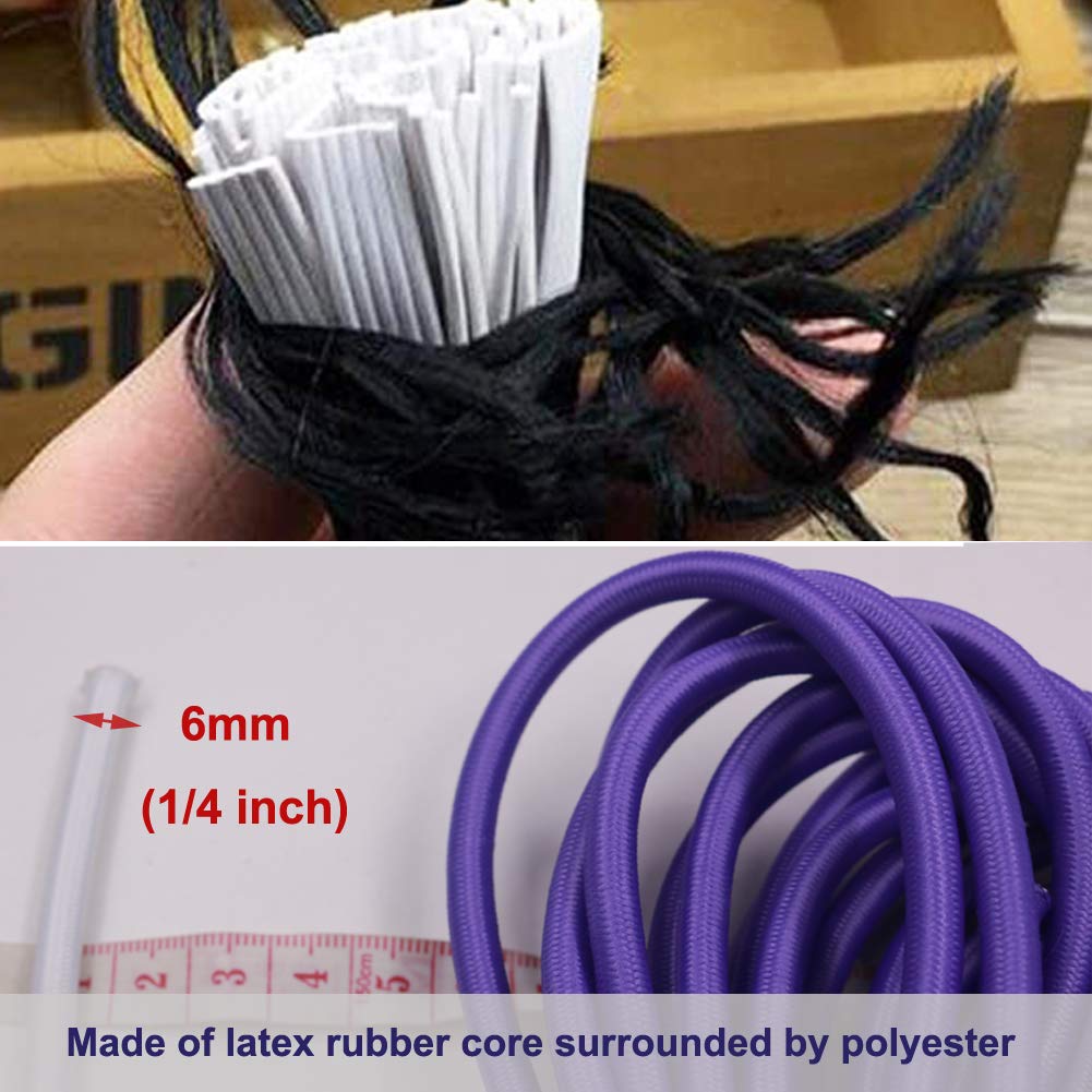 1/8" x 25' Bungee Shock Cord - Elastic Nylon Cords Kayak Stretch String Rope & Tie Down Trailer Strap, Marine Grade