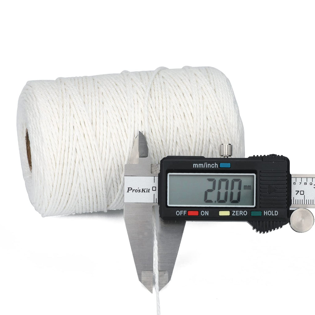 G2PLUS 2MM White String, 328 Feet Cotton Bakers Twine for Craft & Cooking