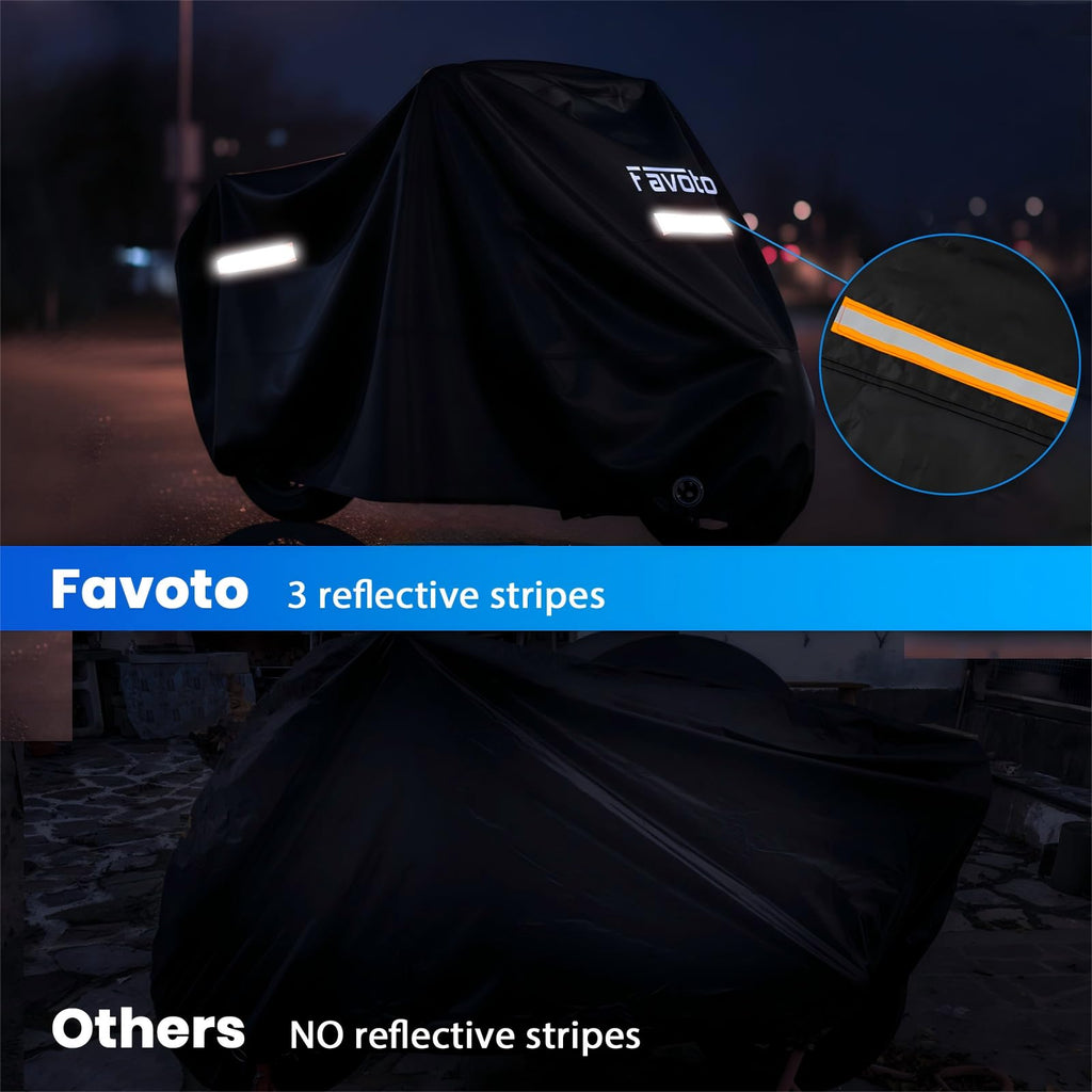 Favoto Motorcycle Cover Waterproof Outdoor Motorcycle Cover Heavy Duty