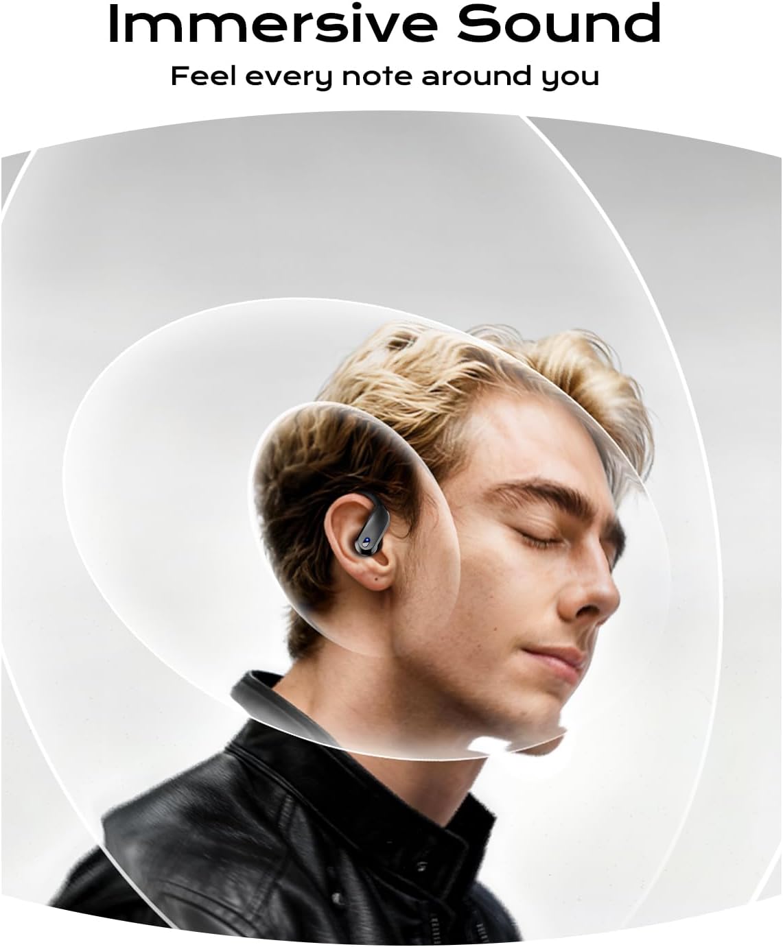 Sports Wireless Earbuds with EarHooks Bluetooth Headphones with ENC Mic