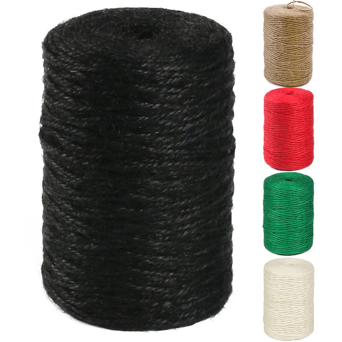 PerkHomy Natural Jute Twine 600 Feet Long Twine String for Crafts Gift Wrapping Packing Gardening Crochet Knitting Macrame Decor (Brown 2mm * 600feet)