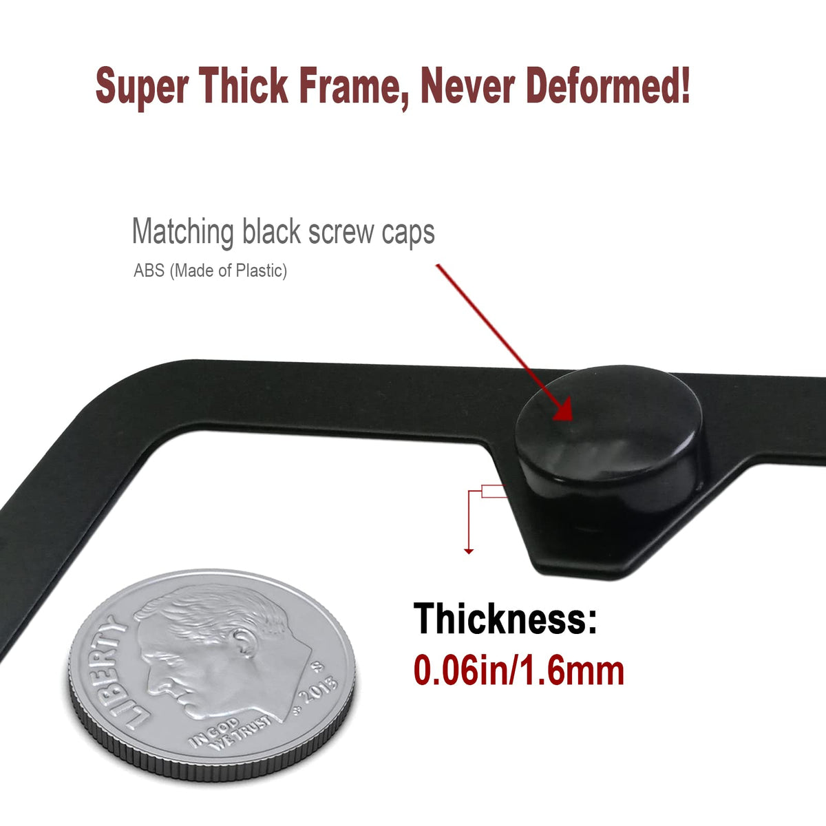 BGGTMO License Plate Bracket Holder- Front License Plate Mounting Kit, Universal Bumper Car Tag Frame Mount Adapter with Stainless Steel Screw Cap, Cable Ties