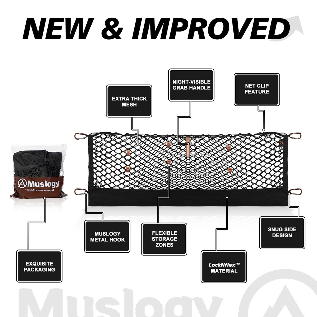 Muslogy Cargo Net for 2013-2026 Chevy Silverado GMC Sierra 1500/2500/3500HD