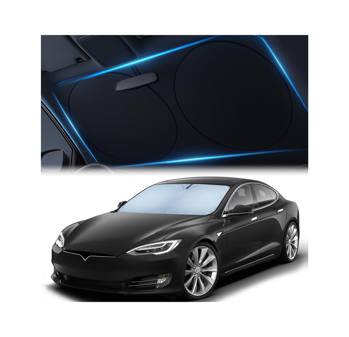 Magnelex Car Windshield Sunshade – Double-Layer Design for 2X Heat Blocking, Blocks UV Rays, Foldable Sun Shade for Cars, Trucks & SUVs, Keeps Interior Cooler, Medium (59 x 31 in)