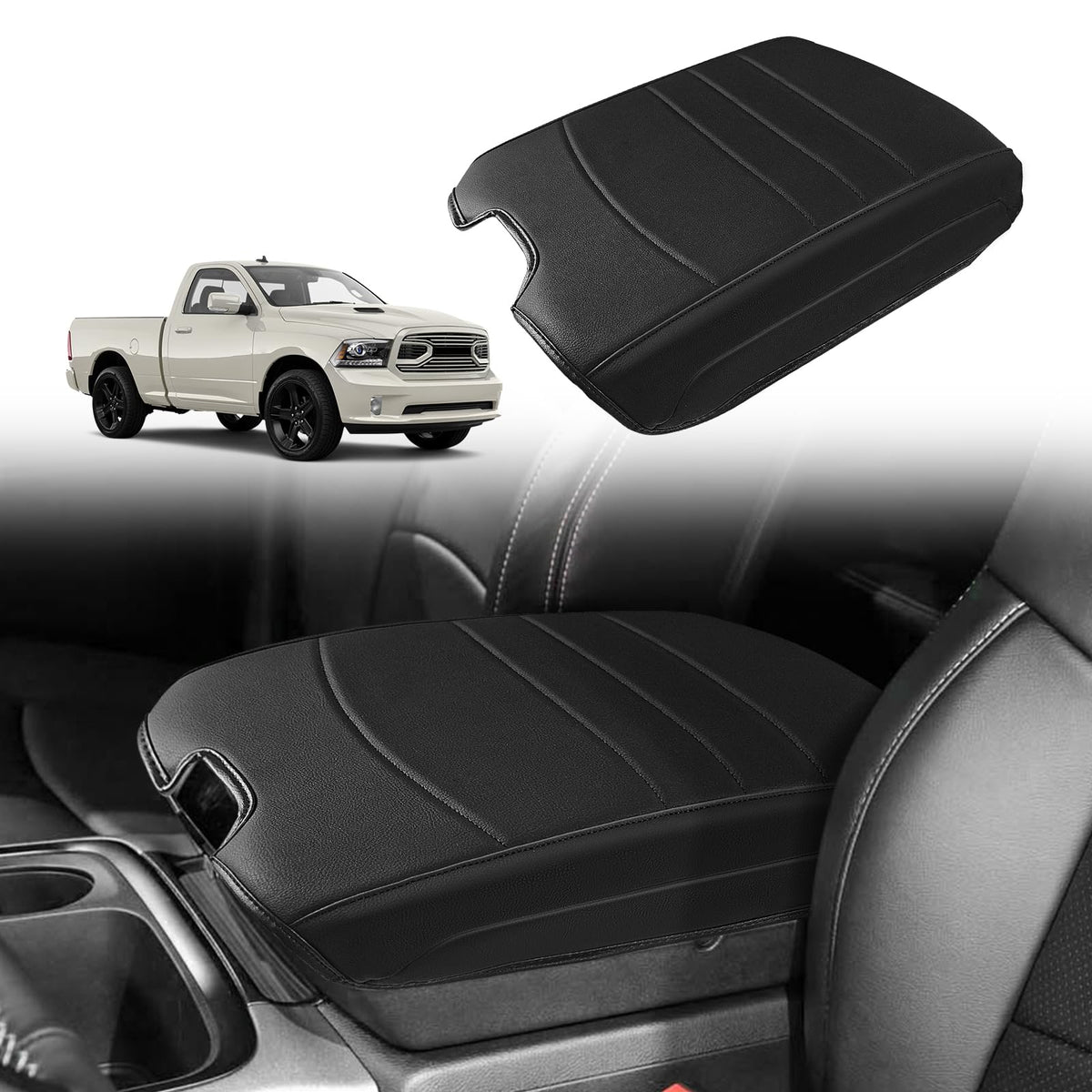 Muslogy Armrest Cover for Silverado/Sierra 2019-2026, Regular Thick, Bench