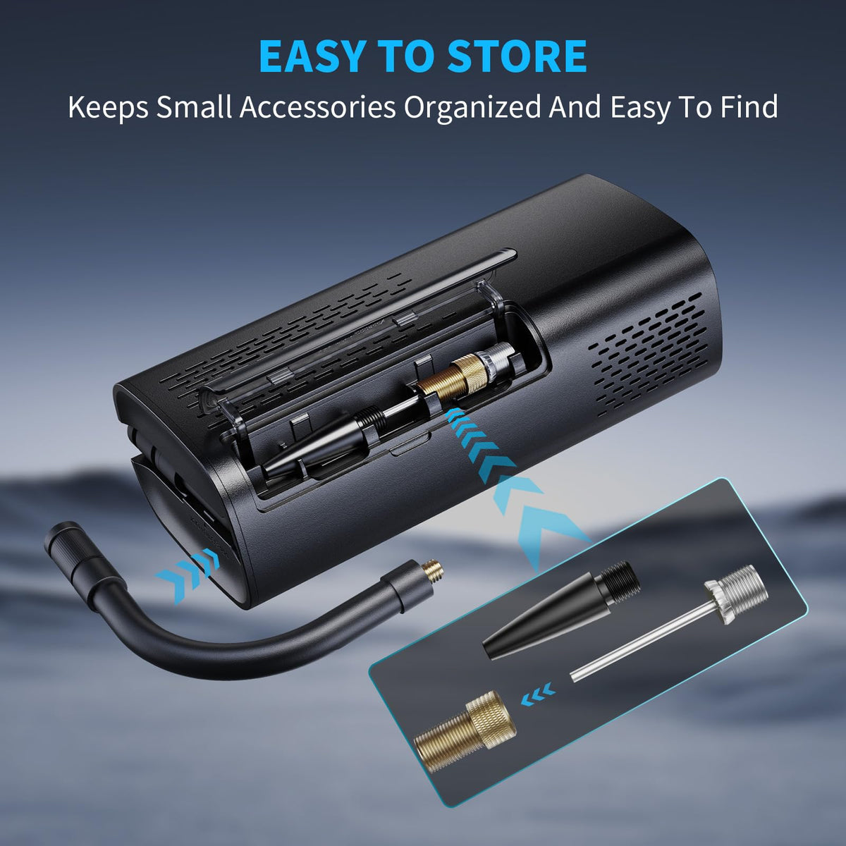 OlarHike Tire Inflator Portable Air Compressor,Built-in Short Hose