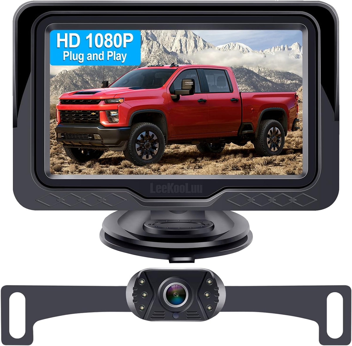 HD 1080P Backup Camera Plug & Play: Fast 60FPS Smooth Real-Time Clear View