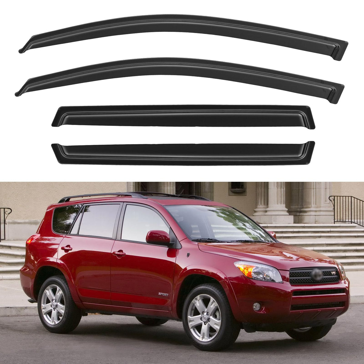 Window Visors Rain Guards for 2015-2026 Ford F150 Crew/SuperCrew Cab