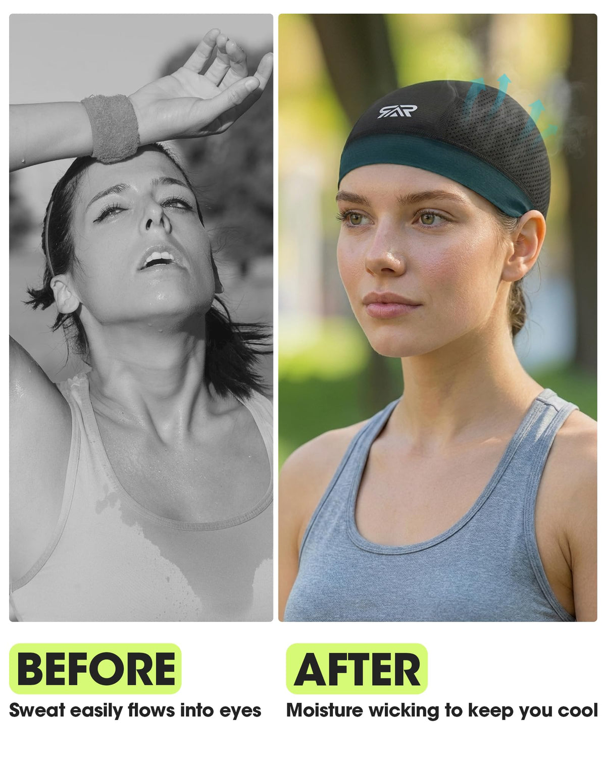 3-Pack Breathable Mesh Skull Cap Sweat Control Helmet Liner