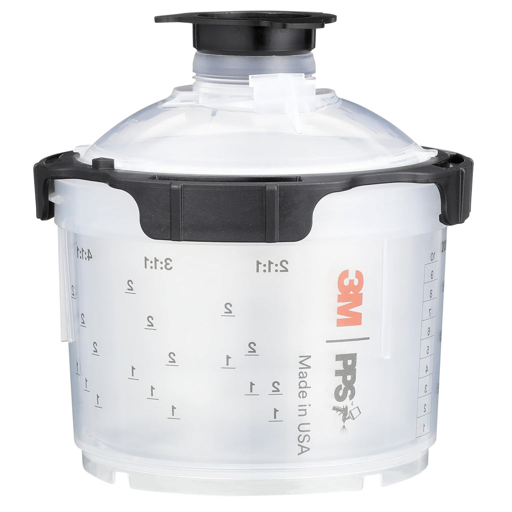 3M 26000 PPS 2.0 Spray Gun Cup, Lids and Liners Kit, Standard, 200-Micron Filter, 22 Ounces, BLACK,SILVER