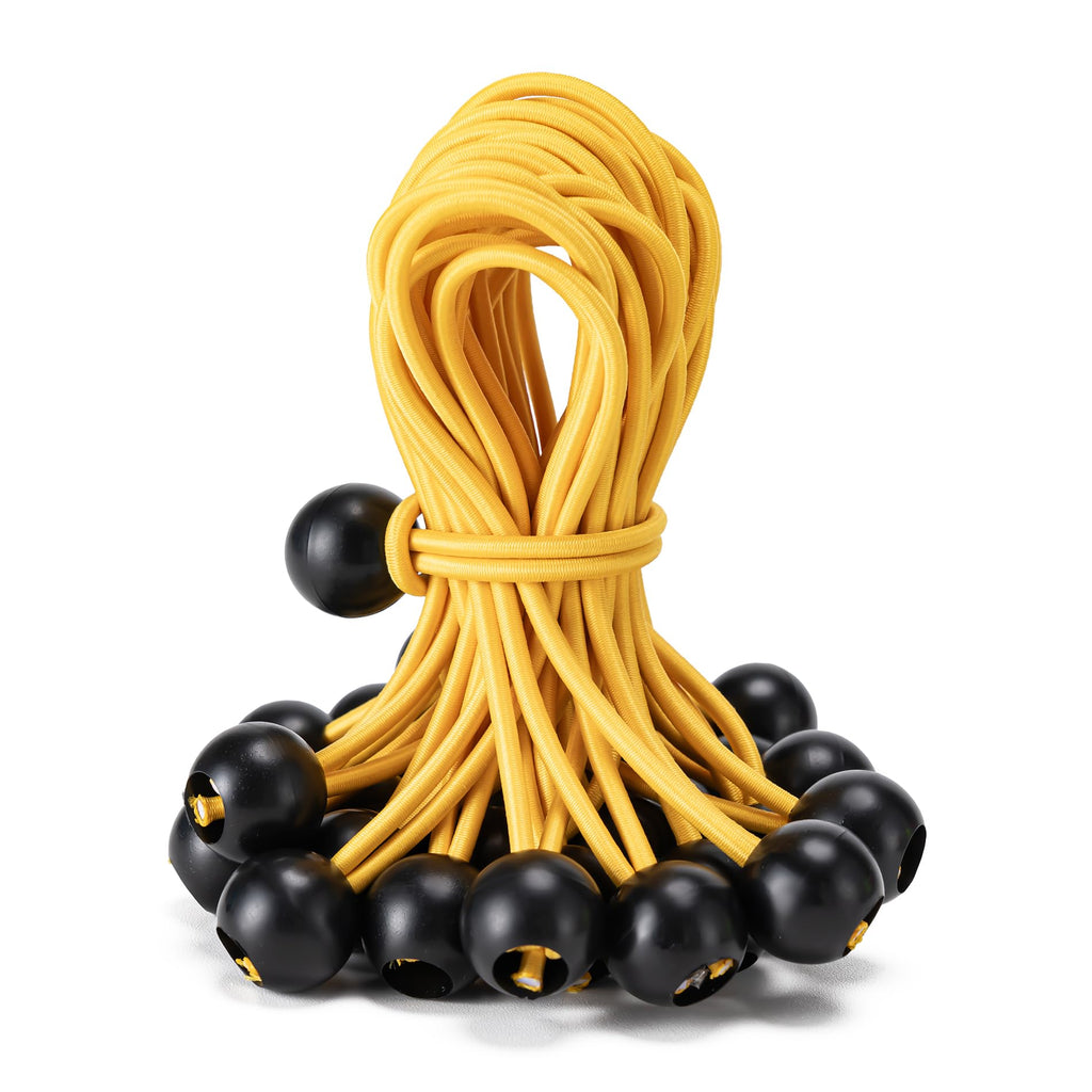 30 Pack Ball Bungee Cord, Heavy Duty Bungie Cord Balls (6",Black/White)