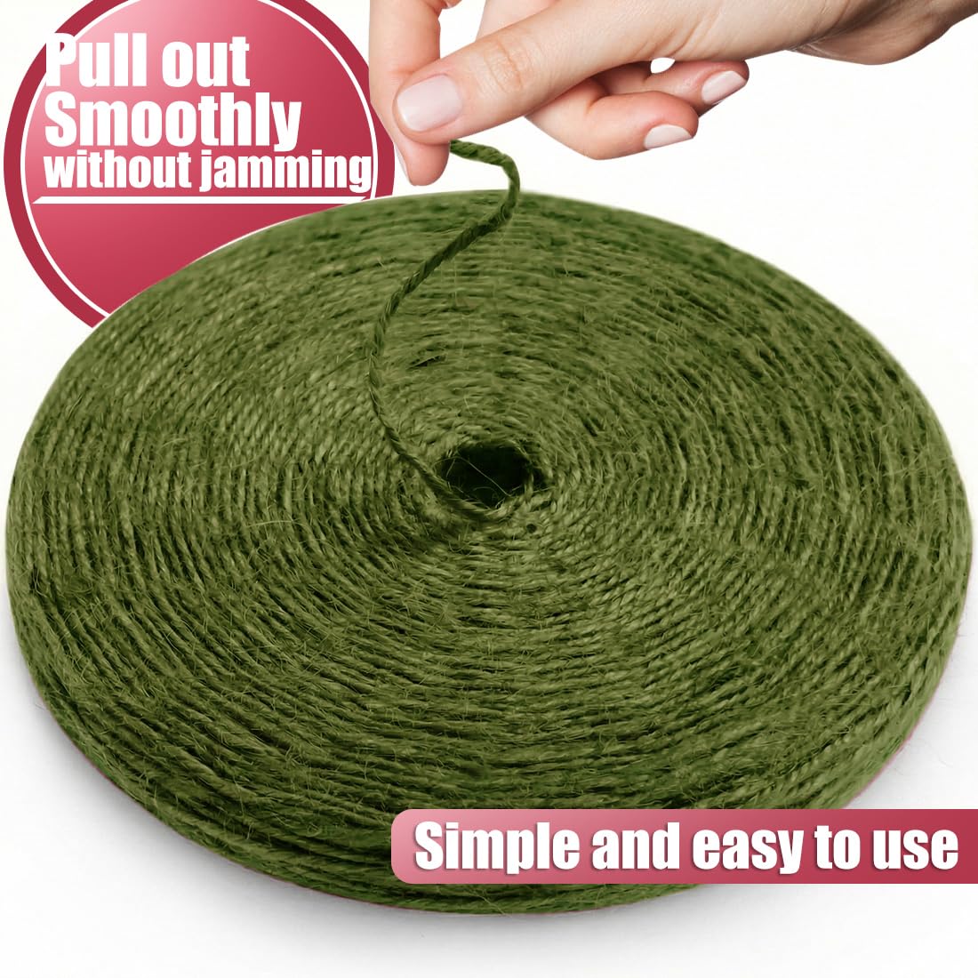 SMART&CASUAL 2mm Natural Jute Twine String Thin for Craft Plant Garden Gift Wrapping Christmas Handmade Art Decoration Packing String Home Art Decoration (Brown) (800 Ft (244M))