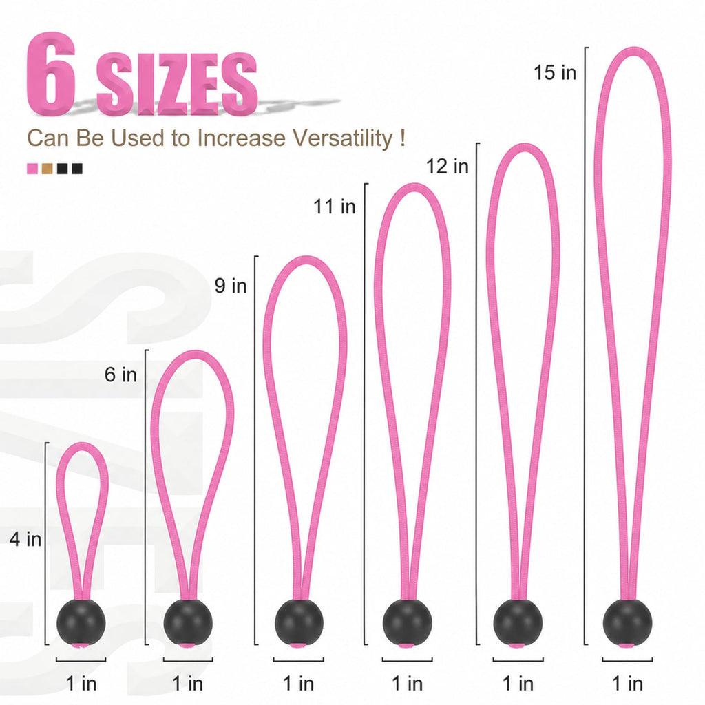 30 Pack Ball Bungee Cord, Heavy Duty Bungie Cord Balls (6",Black/White)