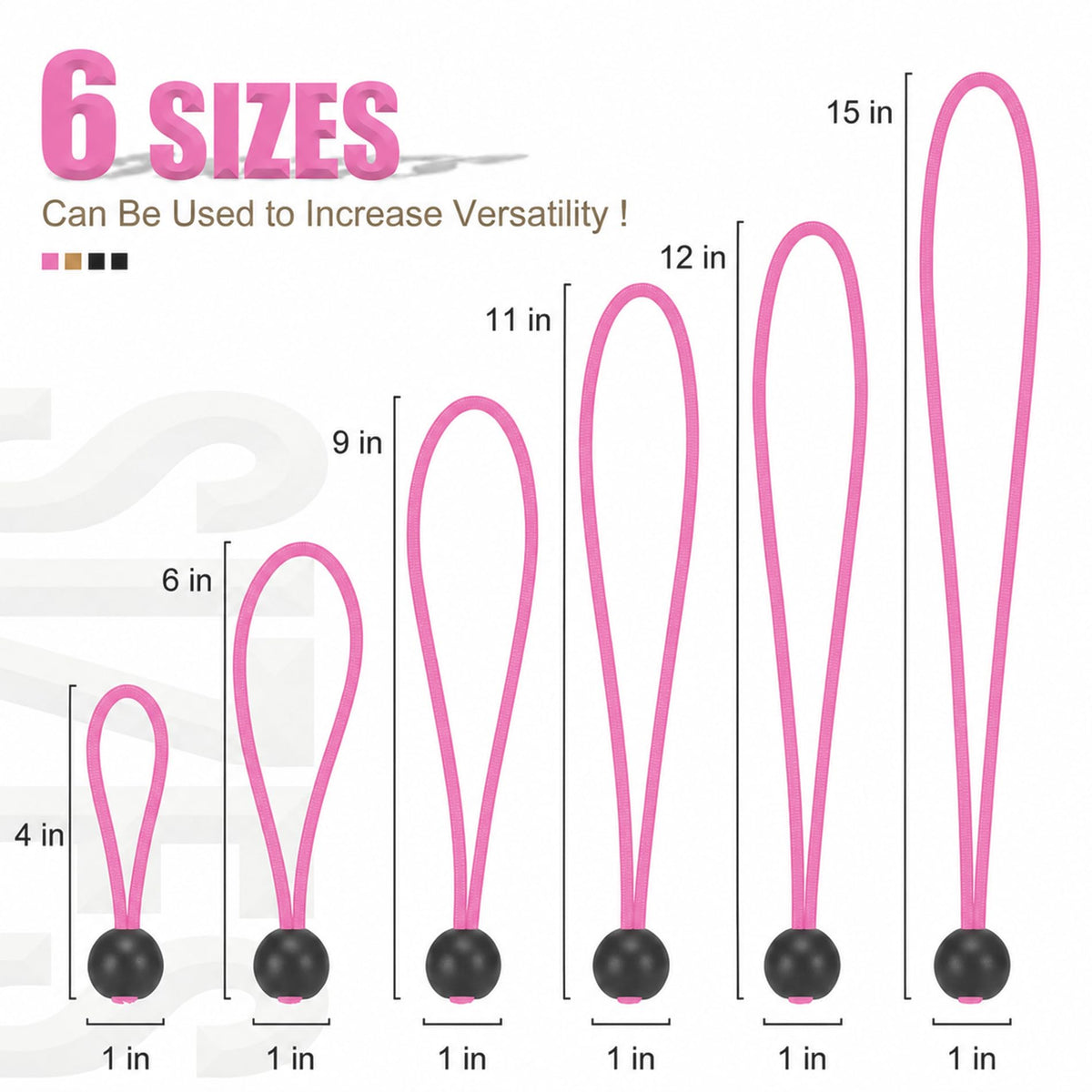 30 Pack Ball Bungee Cord, Heavy Duty Bungie Cord Balls (6",Black/White)