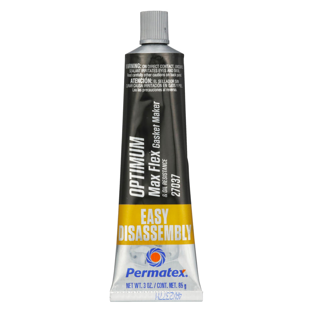 Permatex 82180 Ultra Black Maximum Oil Resistance RTV Silicone Gasket Maker, Sensor Safe and Non-Corrosive, for High Flex and Oil Resistant Applications 3 oz