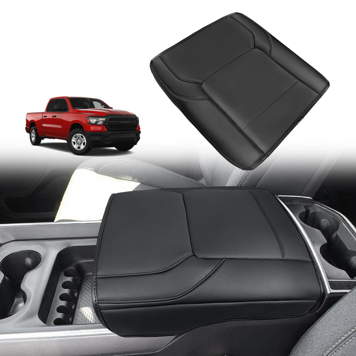 Muslogy Armrest Cover for Silverado/Sierra 2019-2026, Regular Thick, Bench
