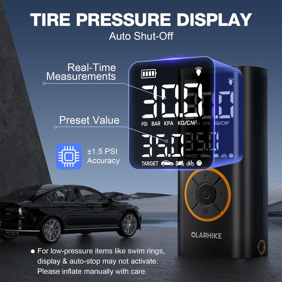 OlarHike Tire Inflator Portable Air Compressor,Built-in Short Hose