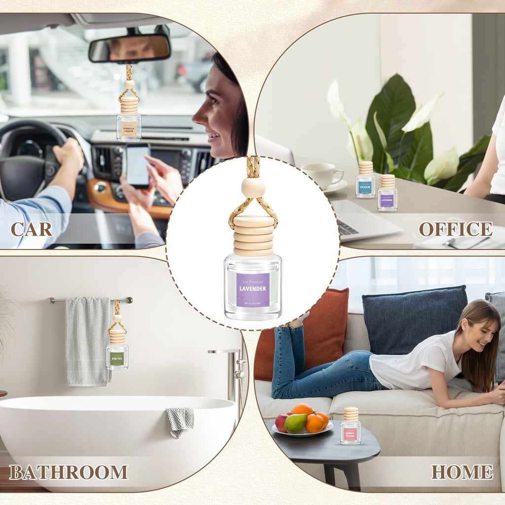 AROIC 6Pack Car Air Freshener, Hanging Essential Oil Air Freshener Diffuser