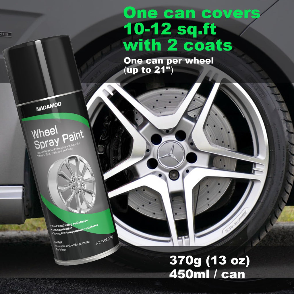 NADAMOO Black Spray Paint for Wheels, Semi-Gloss