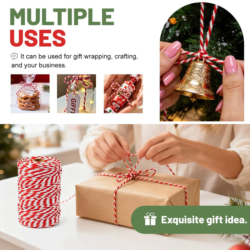 SMART&CASUAL 600 Feet 2mm Cotton Butcher Twine String Soft Food Safe for Cooking Craft Baker Kitchen Meat Turkey Sausage Roasting Gift Wrapping Gardening Crocheting Knitting