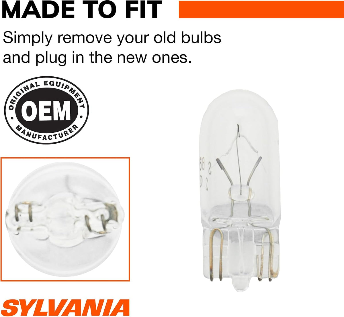 SYLVANIA 194 Long Life Miniature Bulb, Interior Lighting, 2-Pack