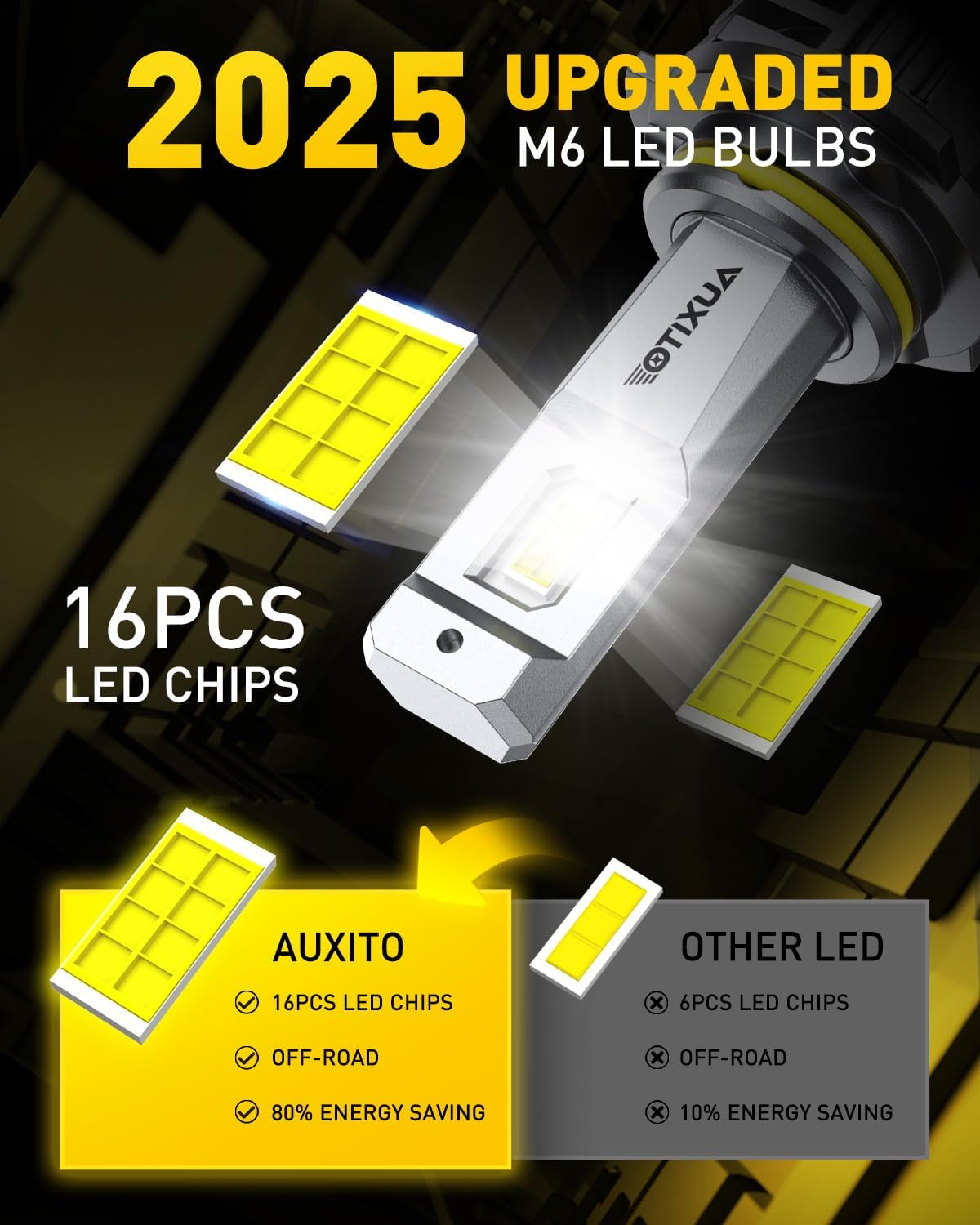 AUXITO H11 9005 LED Bulb, 900% Ultra-Bright, 6500K 68000LM Light, Plug and Play, Long Lifespan, No Flicker, 99% Compatibility, Pack of 4