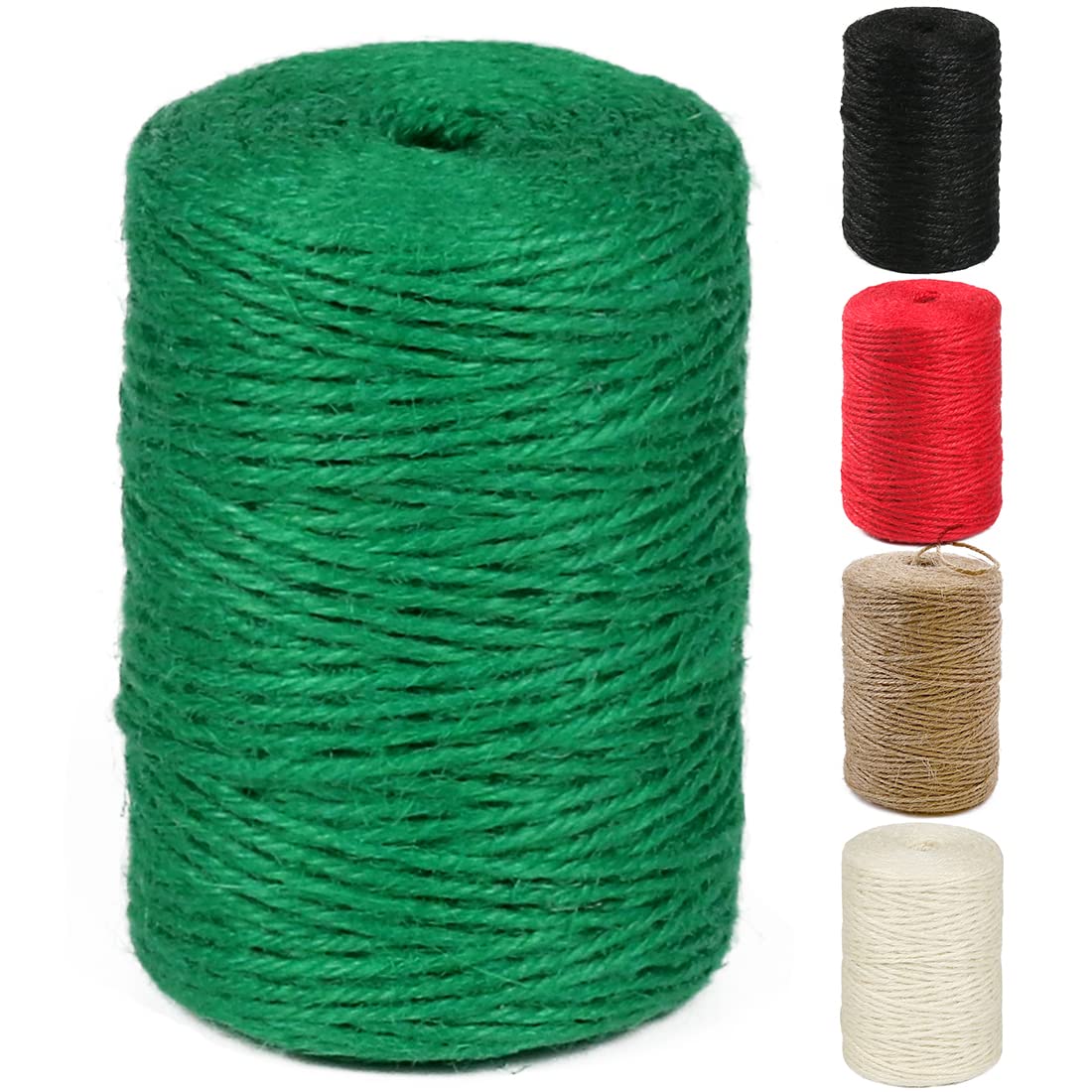 PerkHomy Natural Jute Twine 600 Feet Long Twine String for Crafts Gift Wrapping Packing Gardening Crochet Knitting Macrame Decor (Brown 2mm * 600feet)