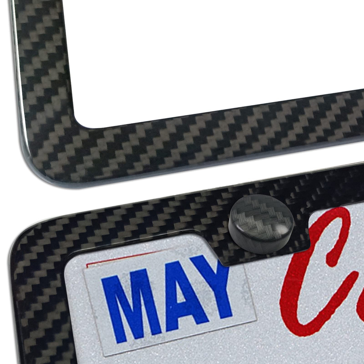 BGGTMO License Plate Bracket Holder- Front License Plate Mounting Kit, Universal Bumper Car Tag Frame Mount Adapter with Stainless Steel Screw Cap, Cable Ties