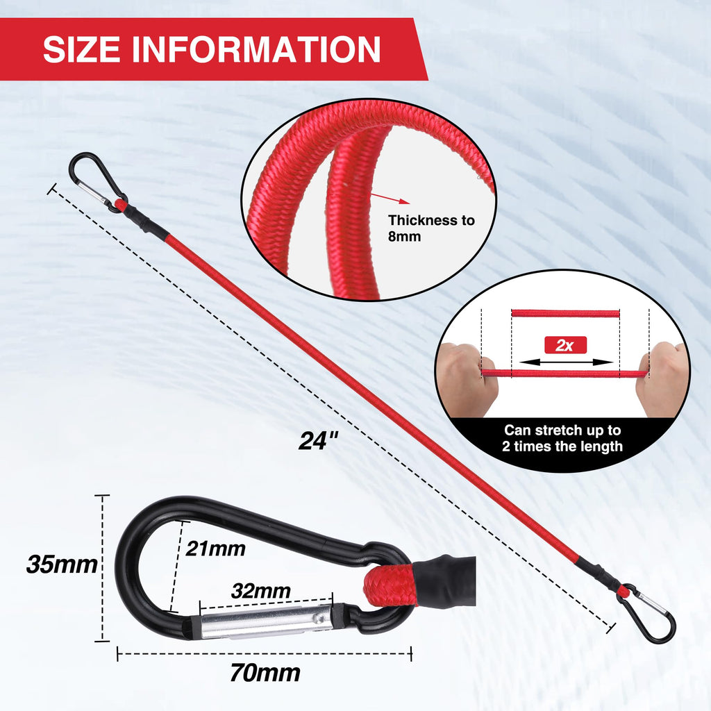 WORKPRO Bungee Cords with Hooks, Heavy Duty Outdoor Bungee Strap, 22-Piece