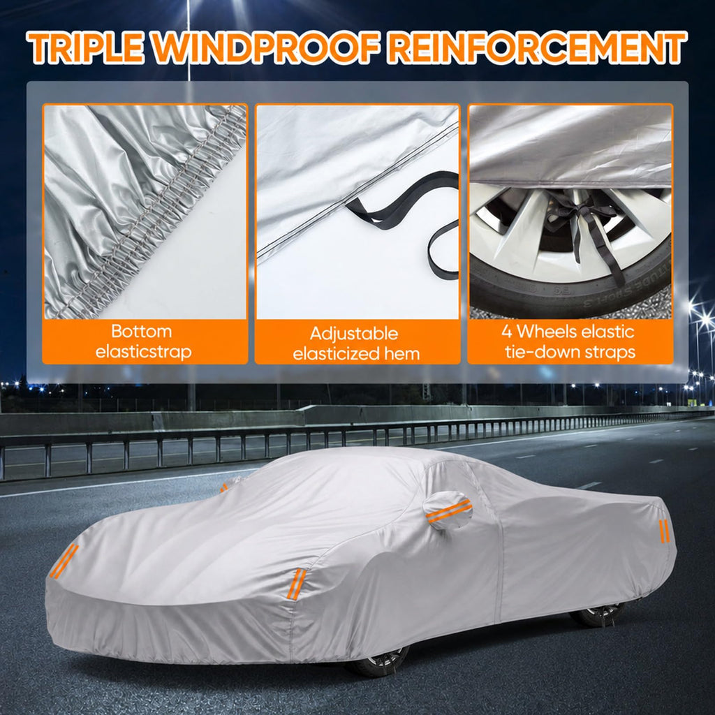 NEVERLAND Car Cover Waterproof All Weather for Sedan 183''L x 70''W x 59''H
