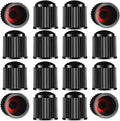 Tire Valve Stem Caps The Upgraded Version has a Sealing Ring for Car, Motorbike, Trucks, Bike, Bicycle （Black） (24)