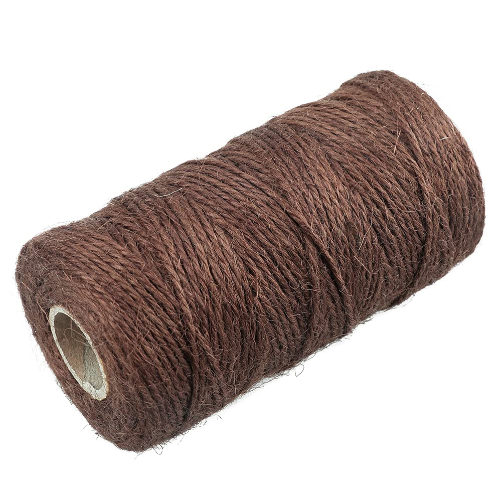 KINGLAKE Natural Jute Twine String 656 Feet 2mm Twine for Crafts Gift Wrapping Christmas Packing String for Arts Decoration, Wedding, Gardening