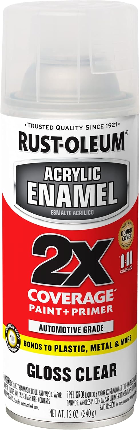 Rust-Oleum Acrylic Enamel 2X Spray Paint, Gloss Clear