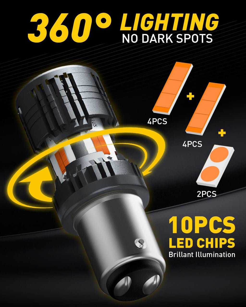 AUXITO 912 921 LED Bulb for Backup Light Reverse Lights High Power 2835 15-SMD Chipsets Error Free T15 906 922 W16W Bulbs, 6000K White, Automotive Light Bulbs (Upgraded, Pack of 2)