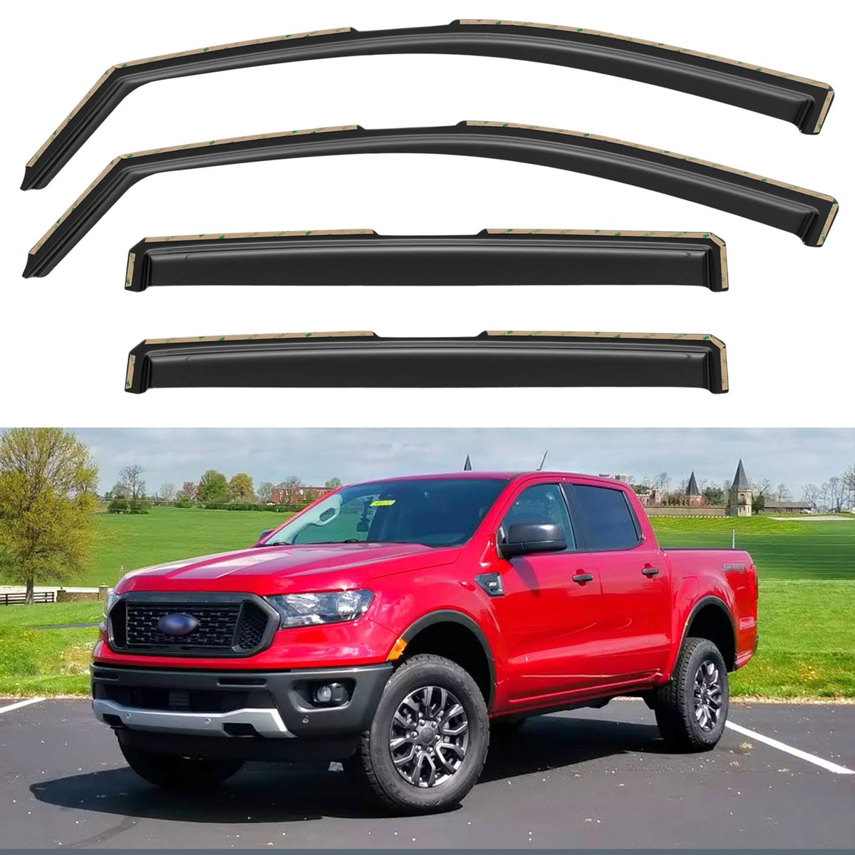 Window Visors Rain Guards for 2015-2026 Ford F150 Crew/SuperCrew Cab